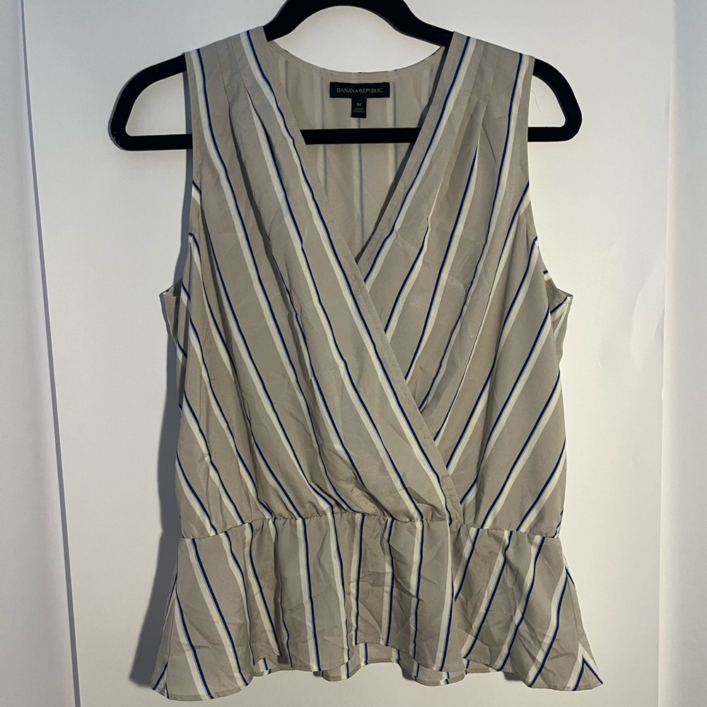 Banana republic striped Blouse top Size US Medium